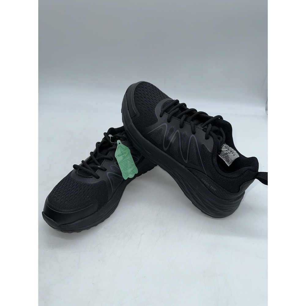 Tried On Brazos Shoes Womens 6.5 Black Steel Toe Safety Slip Resistant 175885